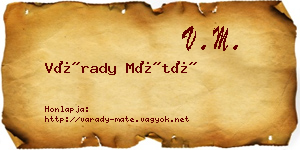 Várady Máté névjegykártya